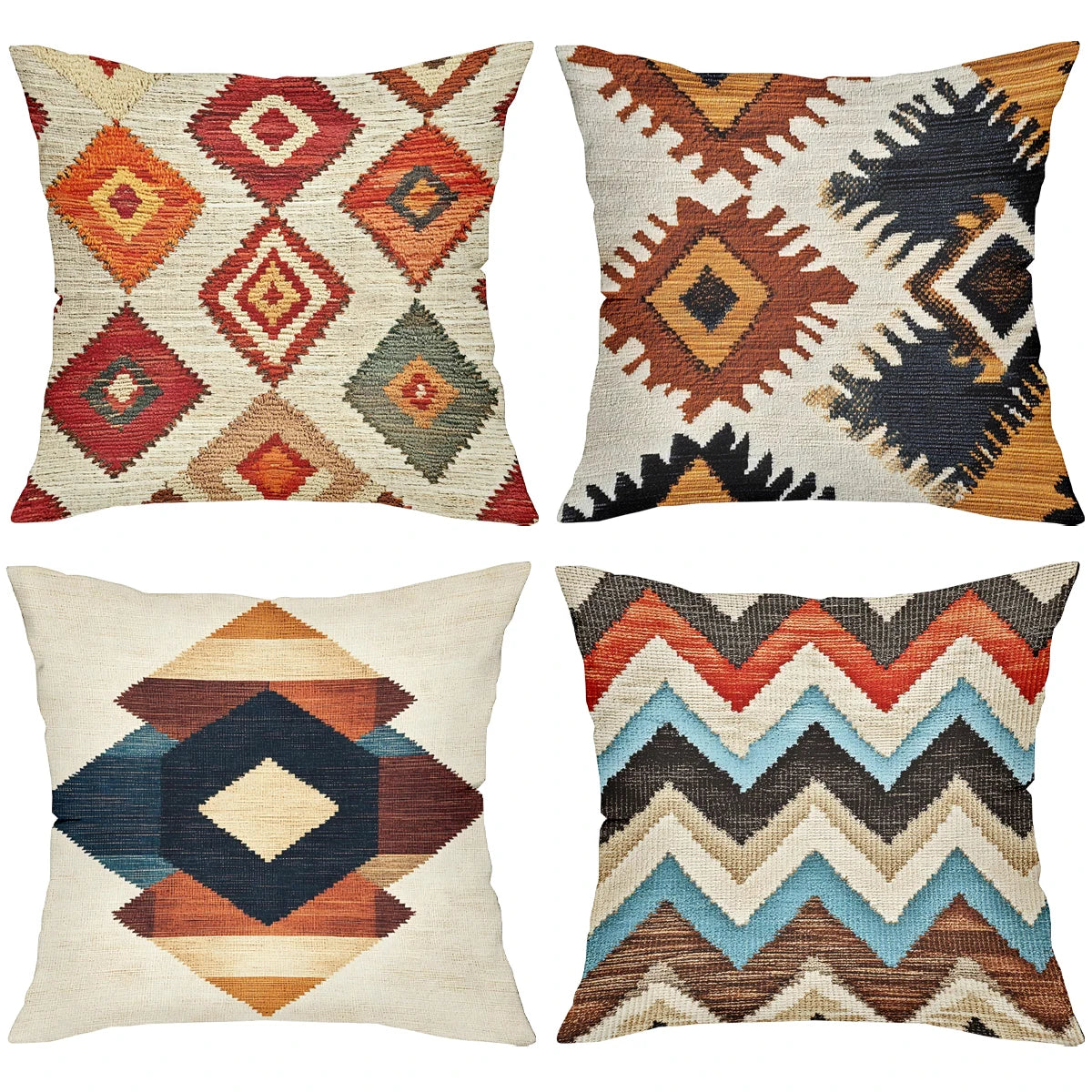 Bohemian Print Decorative Pillow Cover - Glow by Hellen African and Boho Jewelry African Home Decor Cultural Accessories